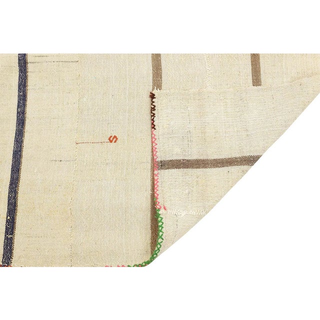 Mid 20th Century Mid 20th Century Striped Vintage Turkish Kilim Rug For Sale - Image 5 of 7