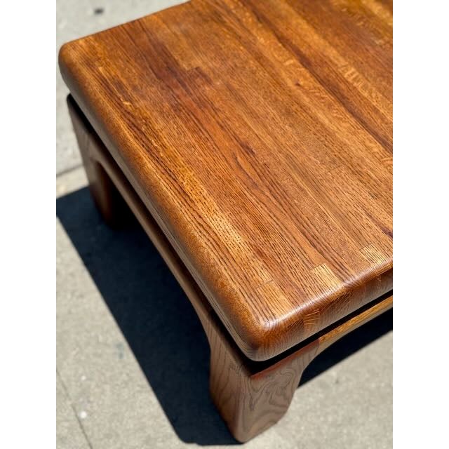 Mid-Century Modern Vintage Solid Oak Coffee Table For Sale - Image 3 of 6