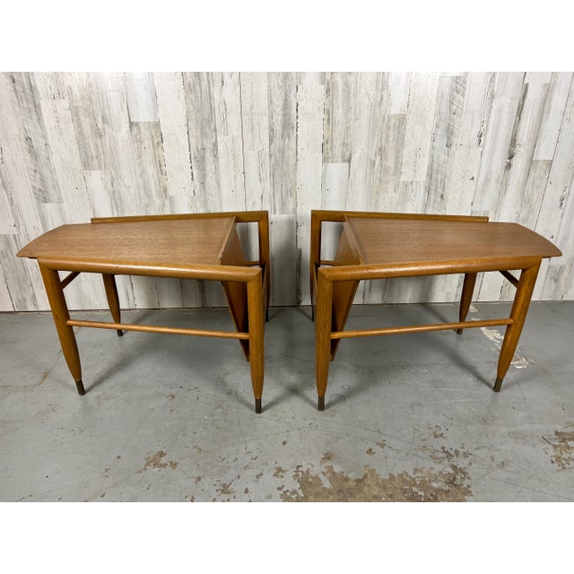 John Keal for Brown Saltman Wedge End Tables - a Pair For Sale - Image 13 of 13