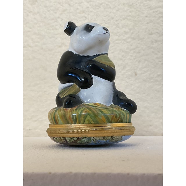 Halcyon Days English Enamel Hand Painted Panda Bear Trinket For Sale In Palm Springs - Image 6 of 12
