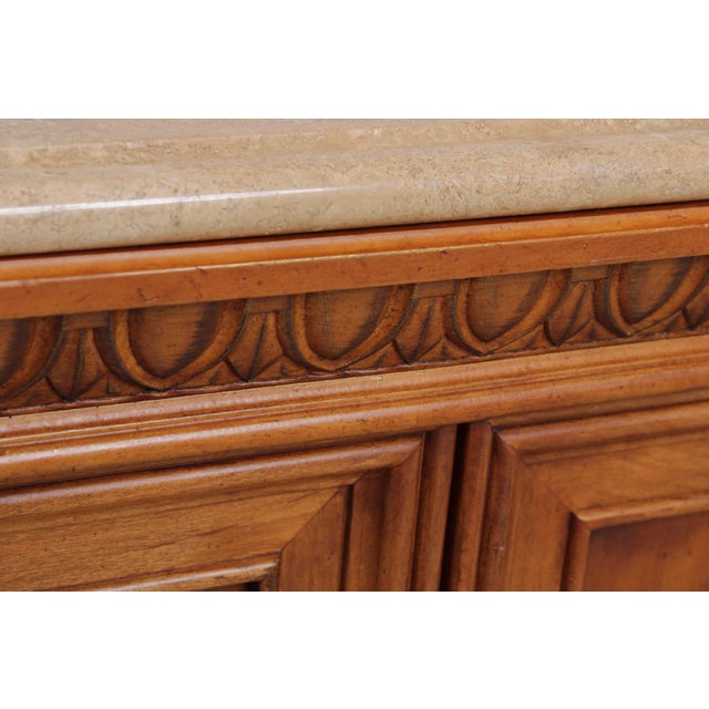 Century Marble Top Cherry Credenza Sideboard For Sale - Image 14 of 18