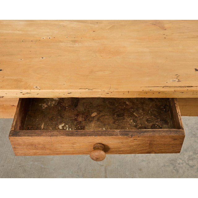 19th Century Country French Provincial Fruitwood Farmhouse Table For Sale - Image 9 of 18