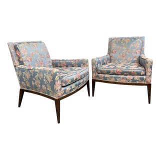 Pair of Walnut Framed Lounge Chairs by Harvey Probber Mid Century, Attributed For Sale