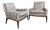 Pair of Walnut Framed Lounge Chairs by Harvey Probber Mid Century, Attributed For Sale