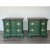 Late 20th century pair of green nightstands These nightstands are newly refinished in green and the tops stained in dark...