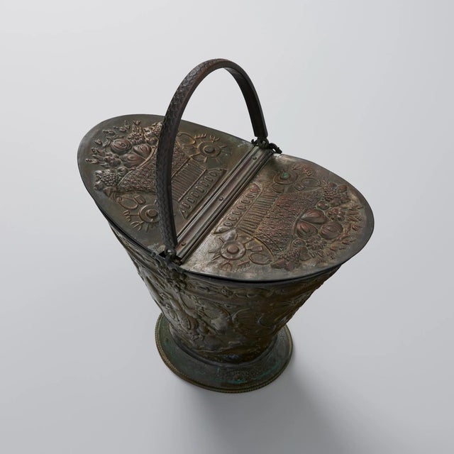 Vintage Brass Coal Scuttle For Sale - Image 5 of 7