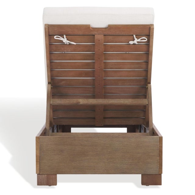 Modern Blanquilla Eucalyptus Chaise Lounge, Natural/Beige For Sale - Image 3 of 13