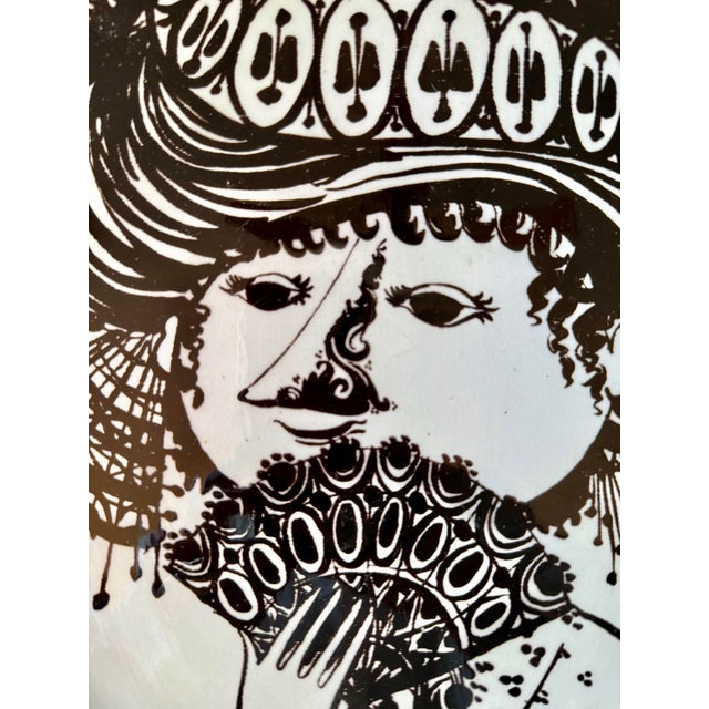 Mid-Century Modern 1954 Danish Björn Wiinblad "Donna Elvira" Decorative Ceramic Wall Plate by Nymolle For Sale - Image 3 of 7