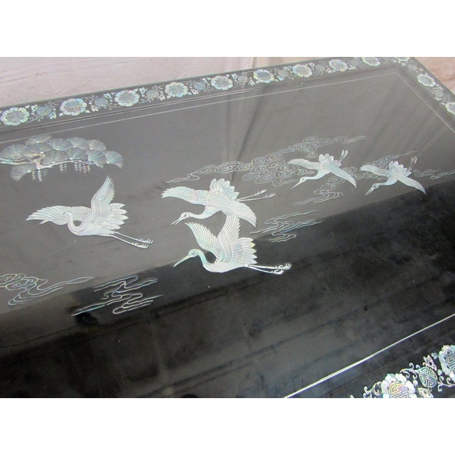 Vintage 72 In. Glass Top Asian Sideboard Cabinet For Sale - Image 11 of 13