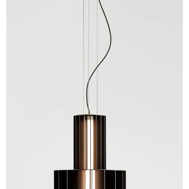 Metal T Me Black Mate Suspended Lamp by Stephen Burks Babel for Parachilna For Sale - Image 7 of 9