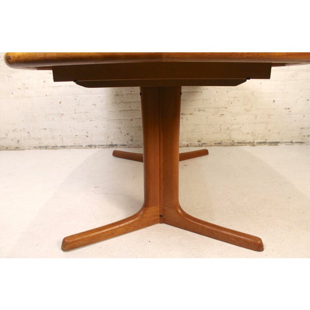 Wood Mid 20th Century Oval Extending Danish Teak Dining Table by Dyrlund For Sale - Image 7 of 16