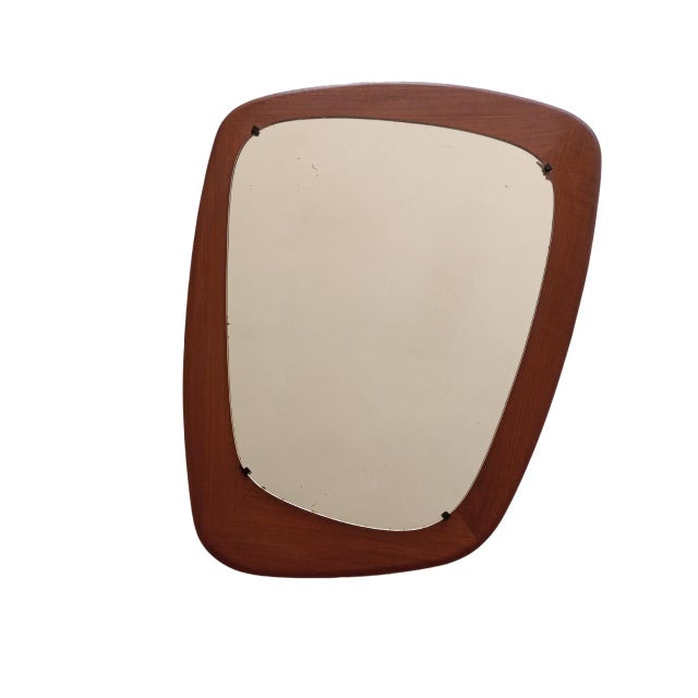 Scandinavian Wall Mirror with Teak Frame, 1950s For Sale - Image 3 of 11
