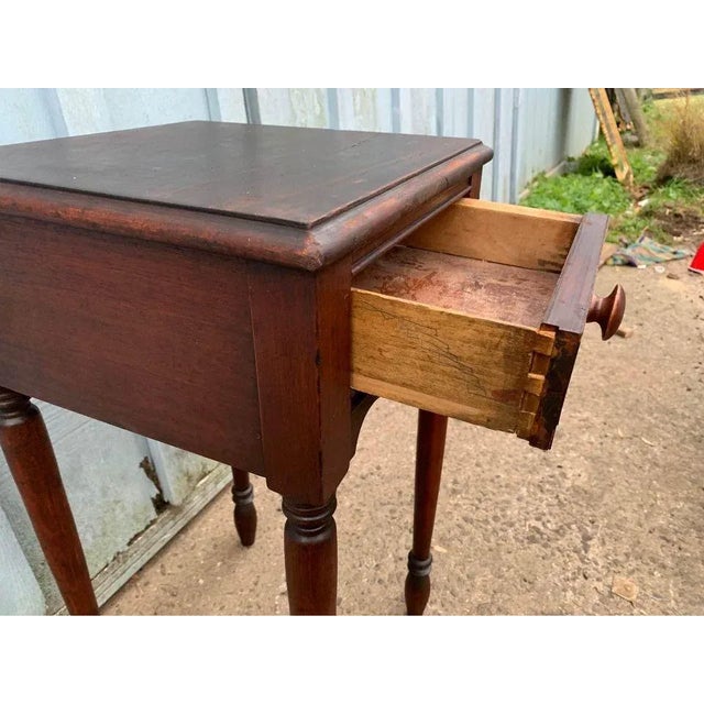 19th Century Antique Walnut One Drawer Stand Side Table For Sale - Image 10 of 13
