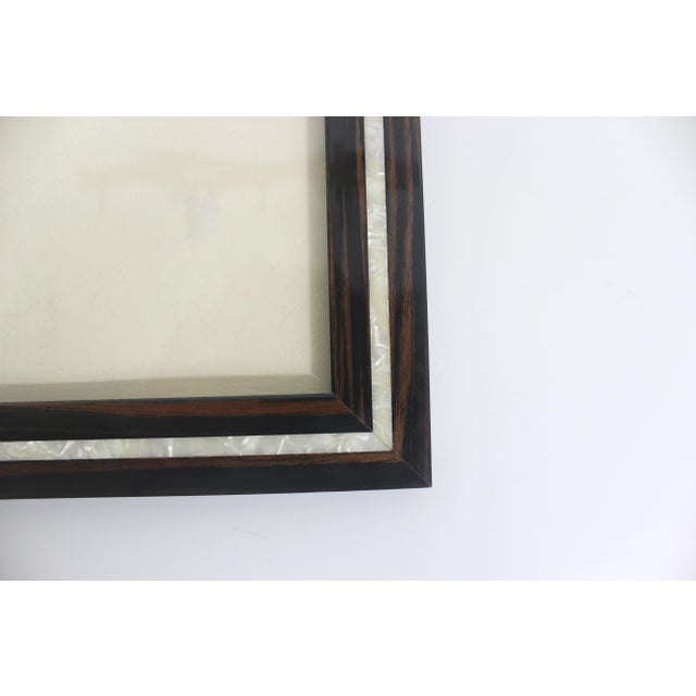 8”x10” Natalini Italian Mother of Pearl Exotic Wood Picture Frame Large Photo, Table Top Easel Inlaid Vertical Horizontal For Sale - Image 4 of 8