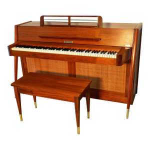 Baldwin Acrosonic Mid-Century Modern Piano & Original Bench | Sculptural Walnut