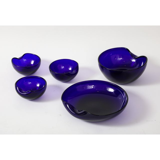 Elsa Peretti For Tiffany & Co Venetian Blown Glass Blue Cobalt Collection - 5 Pieces For Sale - Image 12 of 12