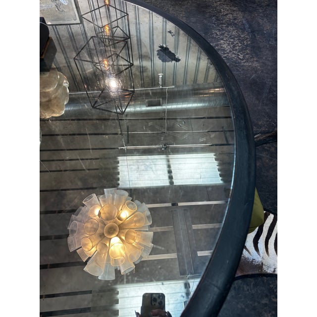 1930s Vintage Empire Style Black Lacquer Mirror Table With Original Mirror For Sale - Image 11 of 11