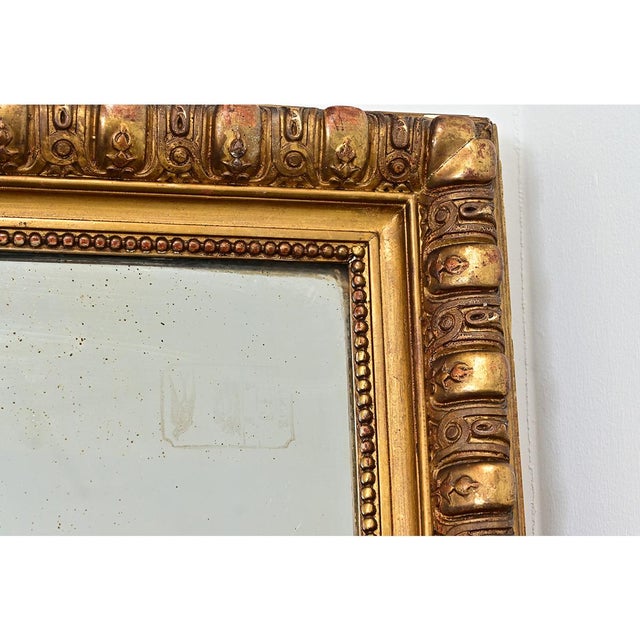 French 19th Century Tall Gold Gilt Mantel Mirror For Sale - Image 4 of 12