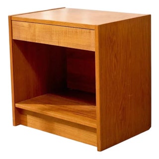 Danish Mid-Century Modern Wood Nightstand For Sale