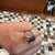 1960s 4.65 Carat Spessartine Garnet Diamond Lattice Wide Band 18k Two Tone Gold Ring, Size 4.5 For Sale - Image 10 of 11
