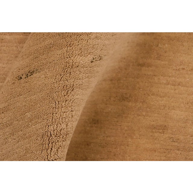 Textile 1980s Nepalese Alise Tan/Green Wool Rug - 6'2'' X 9'1'' For Sale - Image 7 of 10