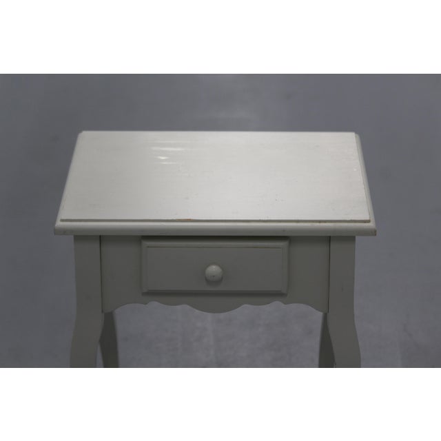 Small White Wooden Table with the Drawer, 1990s For Sale - Image 4 of 11