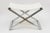 Vintage X Frame Chromed Steel Bench With New White Boucle Sling Seat, 1980's For Sale - Image 12 of 12
