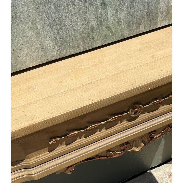 Vintage Marble Top Carved Console Wall Table For Sale - Image 12 of 15