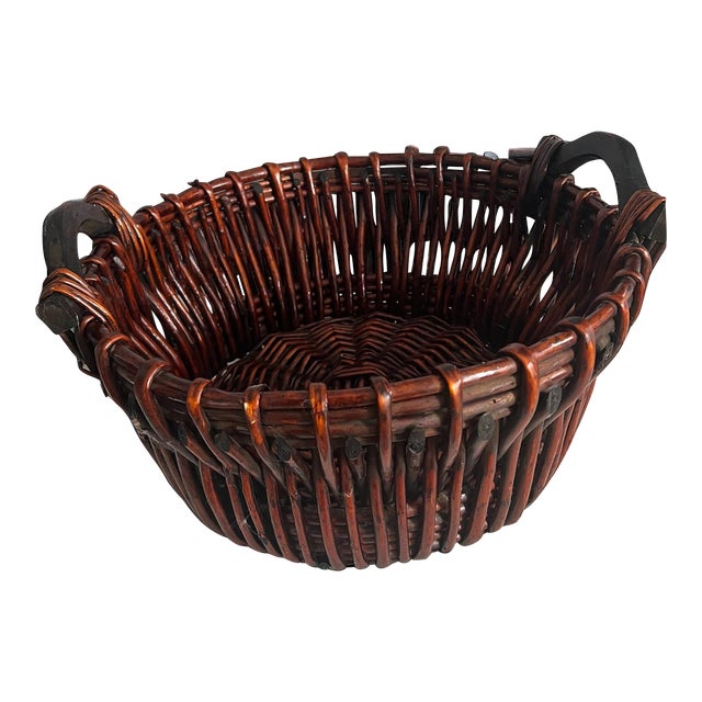Antique Wicket Basket For Sale