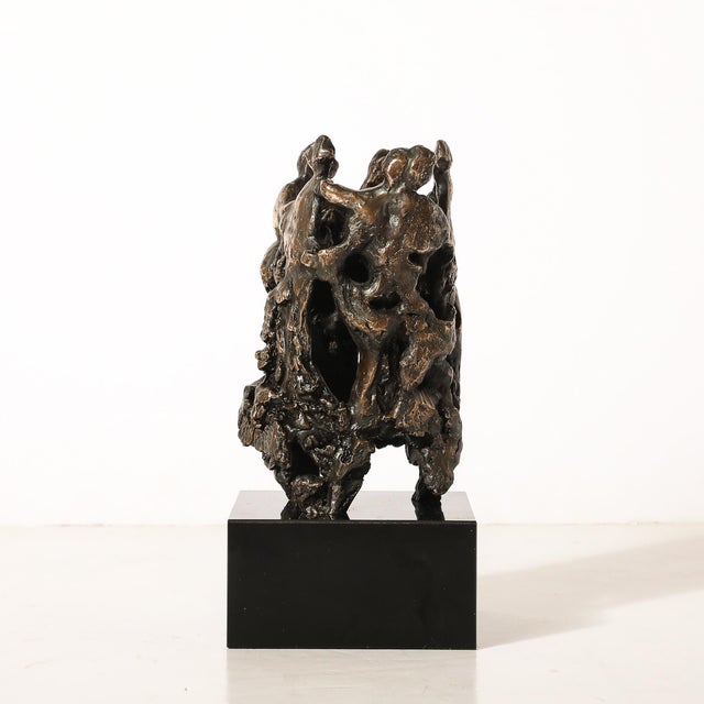 Chaim Gross Mid-Century Original Bronze Sculpture, Figures in Hora Dance Signed Chaim Gross For Sale - Image 4 of 13