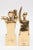 Vintage 1977 Bronze Cubist Signed Rabaey Modernist Sculpture or Bookends Man Woman Pair Of For Sale - Image 9 of 12