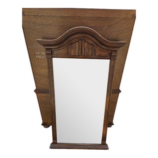 1980s Ethan Allan Console Wall Mirror Charter Oak Jacobean Gothic For Sale