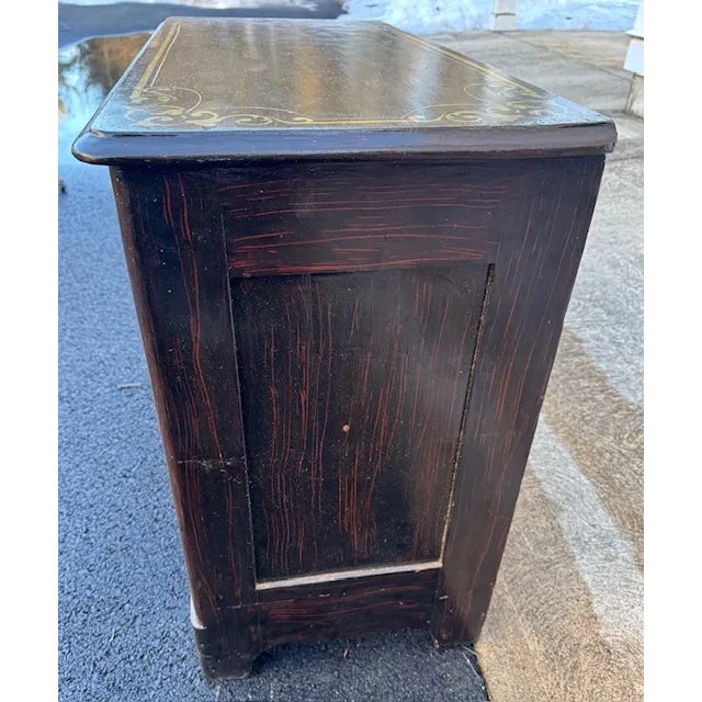 Late 19th Century Antique Victorian Paint Decorated Cottage Pine 3 Drawer Chest For Sale - Image 5 of 6
