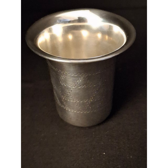 1950s Vintage Sterling Silver Kiddush Beaker Cup Star of David Monogrammed For Sale - Image 5 of 18