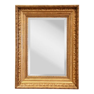 19th Century French Napoleon III Carved Giltwood Wall Mirror For Sale