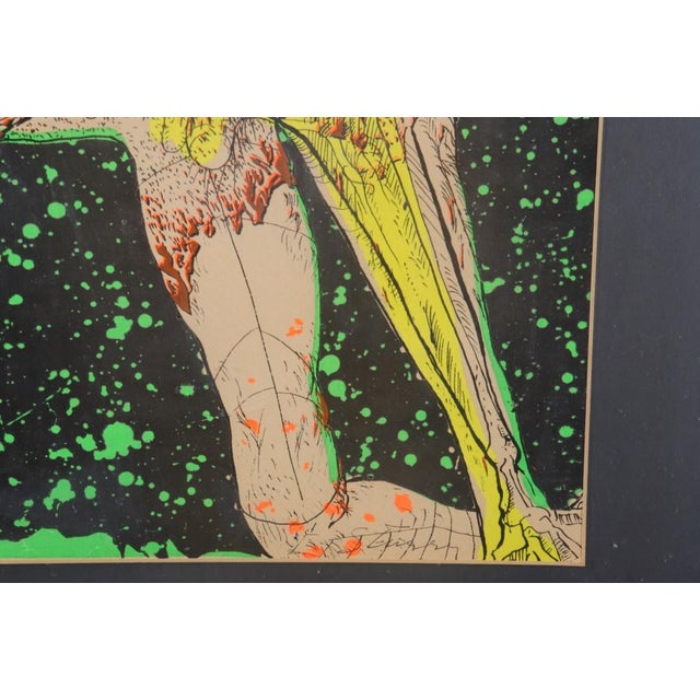 Illegibly Signed, Hybrid Creature, Serigraph in Colors, signed lower right, silver-tone metal frame. Image: 17.5" H x 21"...