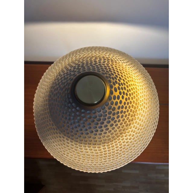 1970s Large Glass and Brass Table Lamp by Peill and Putzler, 1970s For Sale - Image 5 of 7