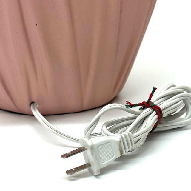 Pink Faux Bow Pink Plaster Table Lamp Attributed to John Dickinson, 1970s For Sale - Image 8 of 9