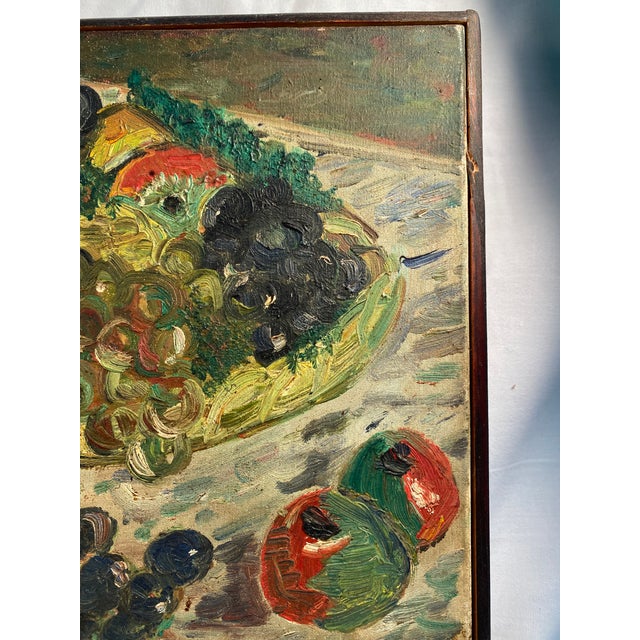Gray Antique, French, Oil on Canvas Framed Painting, 1920s For Sale - Image 8 of 9