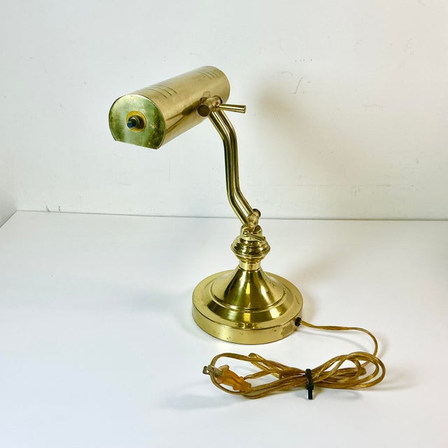 Mid 20th Century Mid-Century Modern Art Deco Articulating Brass Piano Bankers Desk Lamp. For Sale - Image 14 of 15