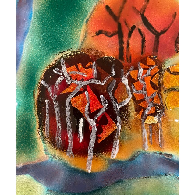 1990s 1992 Steve Krauss Autumn Landscape Enamel on Metal For Sale - Image 5 of 7