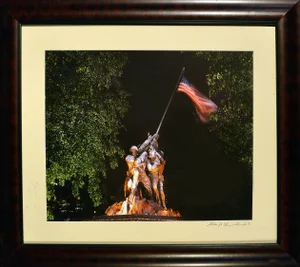 "Iwo Jima Memorial at Night" Contemporary Architectural Photograph, Framed