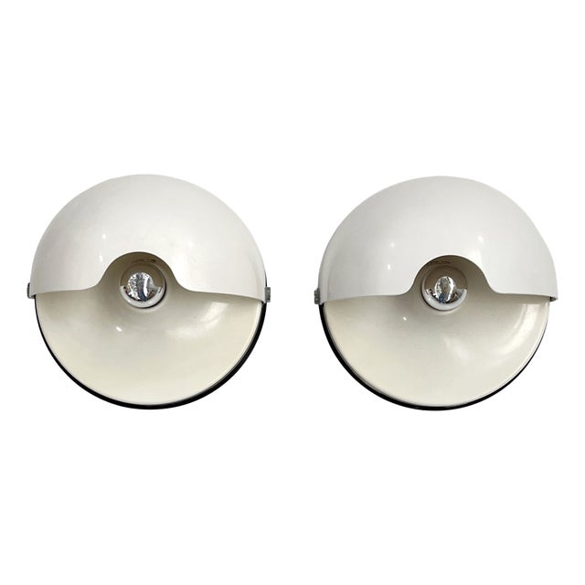 Mezzanotte Wall Lights from Guzzini, 1970s, Set of 2 For Sale