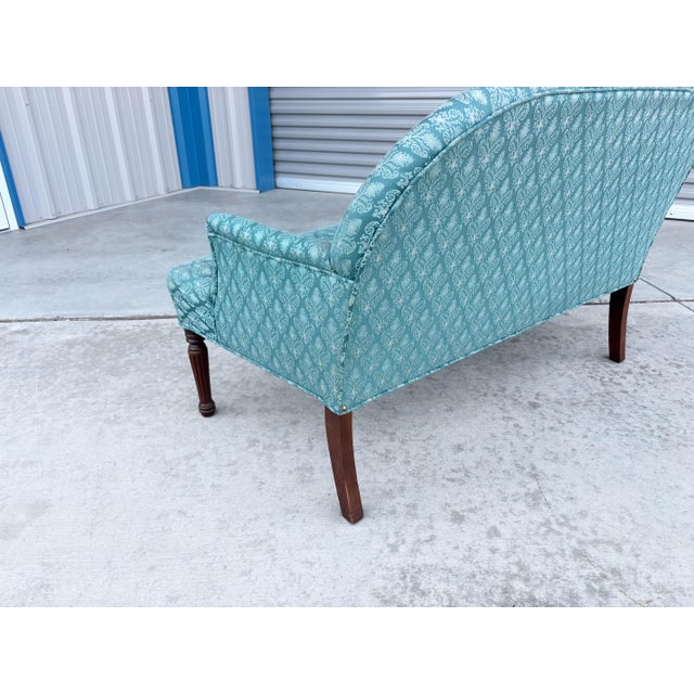 1960s Mid Century Mahogany Small Loveseat For Sale - Image 12 of 12
