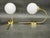 Vintage Brass and Opaline Glass Wall Lights by Kamenický Šenov, 1970s, Set of 3 For Sale - Image 4 of 12