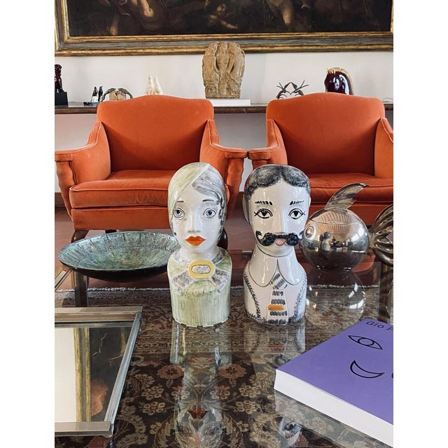 Half Bust Sculptures by Tarcisio Tosin for La Freccia, Vicenza, Italy, 1960s, Set of 2 For Sale - Image 6 of 18