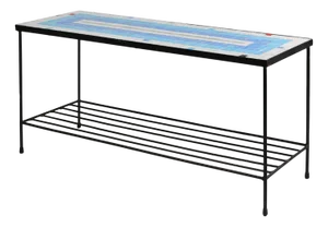Mid-Century Mosaic Coffee Table with Metal Frame, France, 1950s