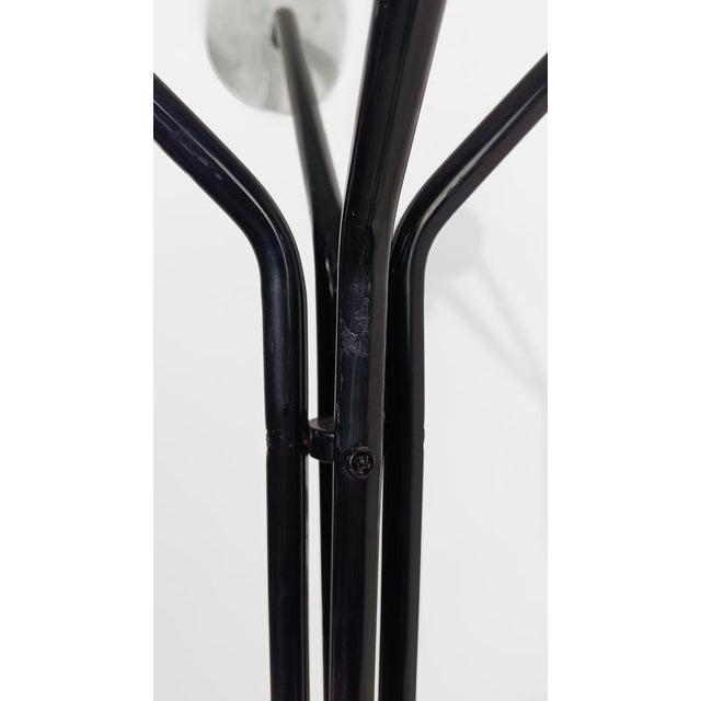 Modernist Coat Rack Stand in Carrara Marble and Black Metal from Fly Line, 1970s For Sale - Image 6 of 18