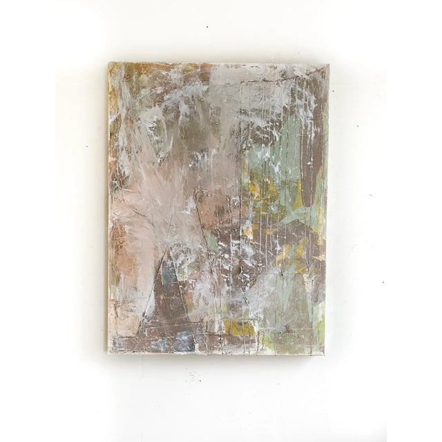 Acrylic and scrap fabrics on stretched canvas completed in 2023 by Seattle contemporary artist Jessalin Beutler. Signed...