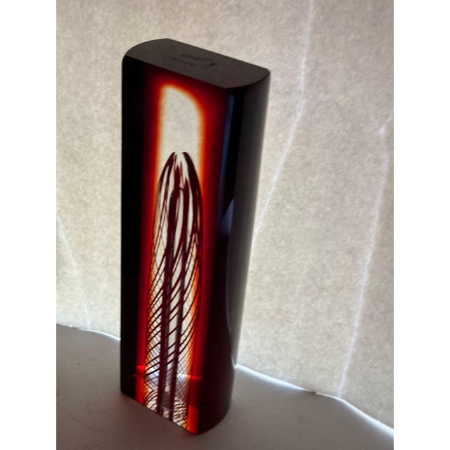 1990s Princ Art Crystal Glass Vase – Vintage Decorative Piece For Sale - Image 6 of 10